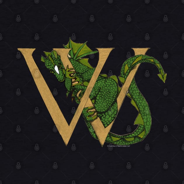 Green Dragon Letter W 2023 by Donnahuntriss